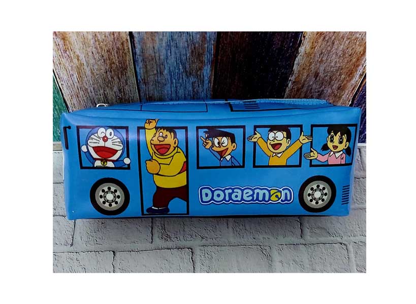 Pensil Case Kain Motif Bus