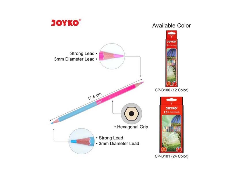 Pensil Warna Joyko Bi-Color CP-Bi100