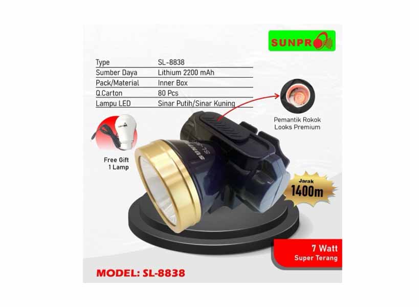 Senter Kepala Sunpro SL-8838